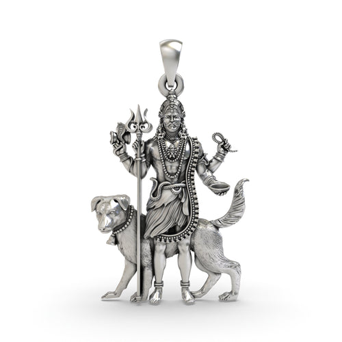 Kalbhairav Pendant with Rudraksha Mala - dharmic.store