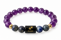 Aquarius Zodiac Bracelet - Amethyst & Lapis Lazuli