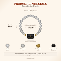 Cancer Zodiac Bracelet - Howlite & Milky Quartz