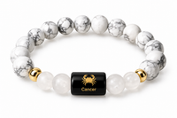Cancer Zodiac Bracelet - Howlite & Milky Quartz
