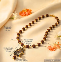Golden Rudraksha Mala with Shiva Trishul Pendant