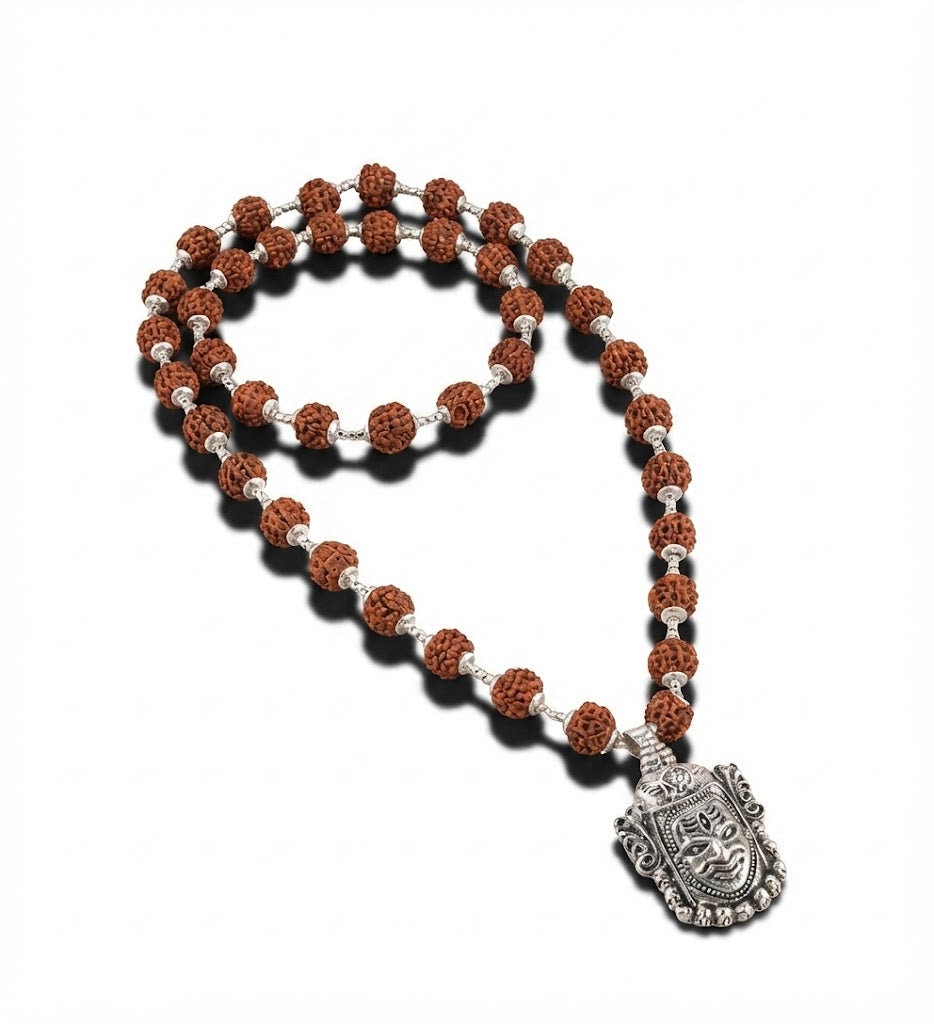 Kalbhairav Pendant with Rudraksha Mala