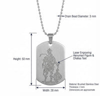 Silver Hanuman Chalisa Pendant With Chain