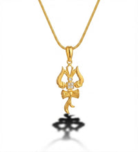 Shiva Trishul and Damru Pendant with Chain