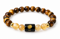 Leo Zodiac Bracelet - Tiger Eye & Citrine