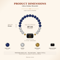 Libra Zodiac Bracelet - Lapis Lazuli & Howlite