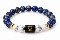 Libra Zodiac Bracelet - Lapis Lazuli & Howlite