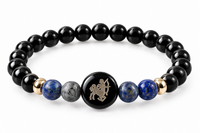 Sagittarius Zodiac Bracelet - Black Obsidian & Lapis Lazuli