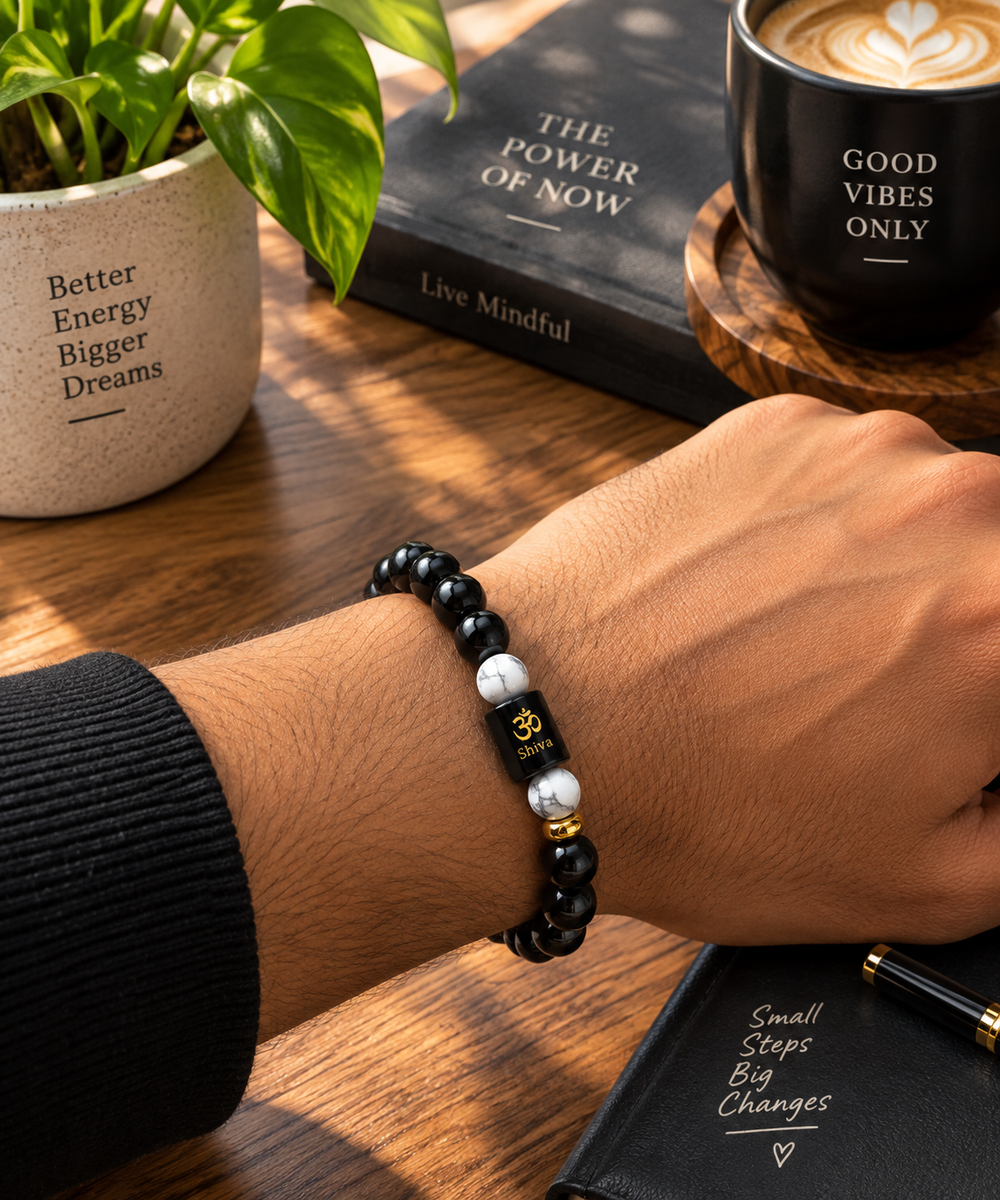 Scorpio Zodiac Bracelet - Black Obsidian & Milky Quartz